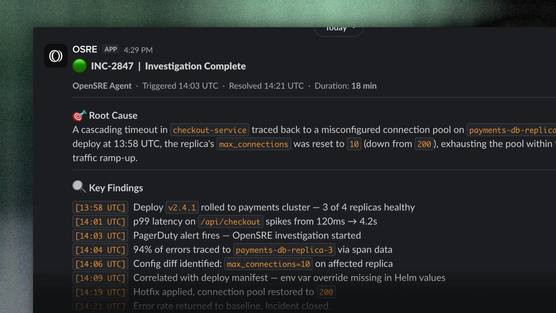 Remote runtime RCA