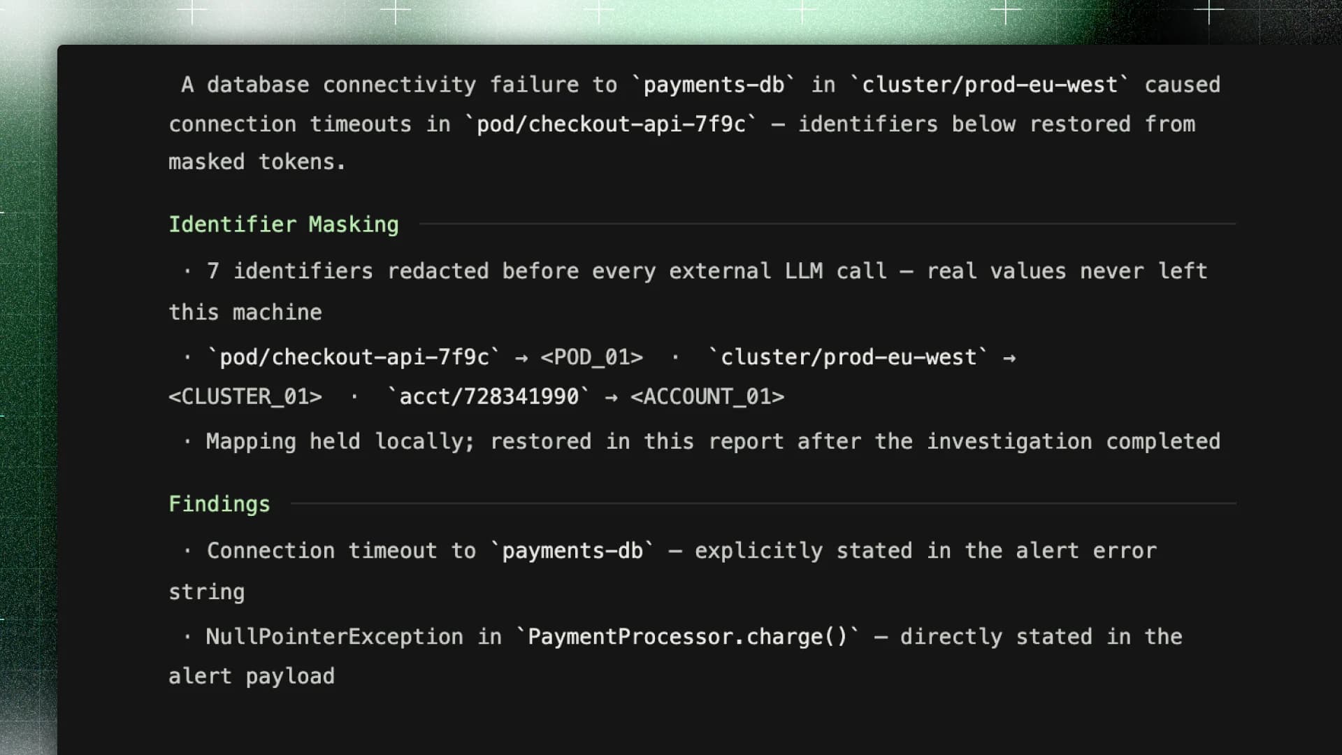 Reversible identifier masking